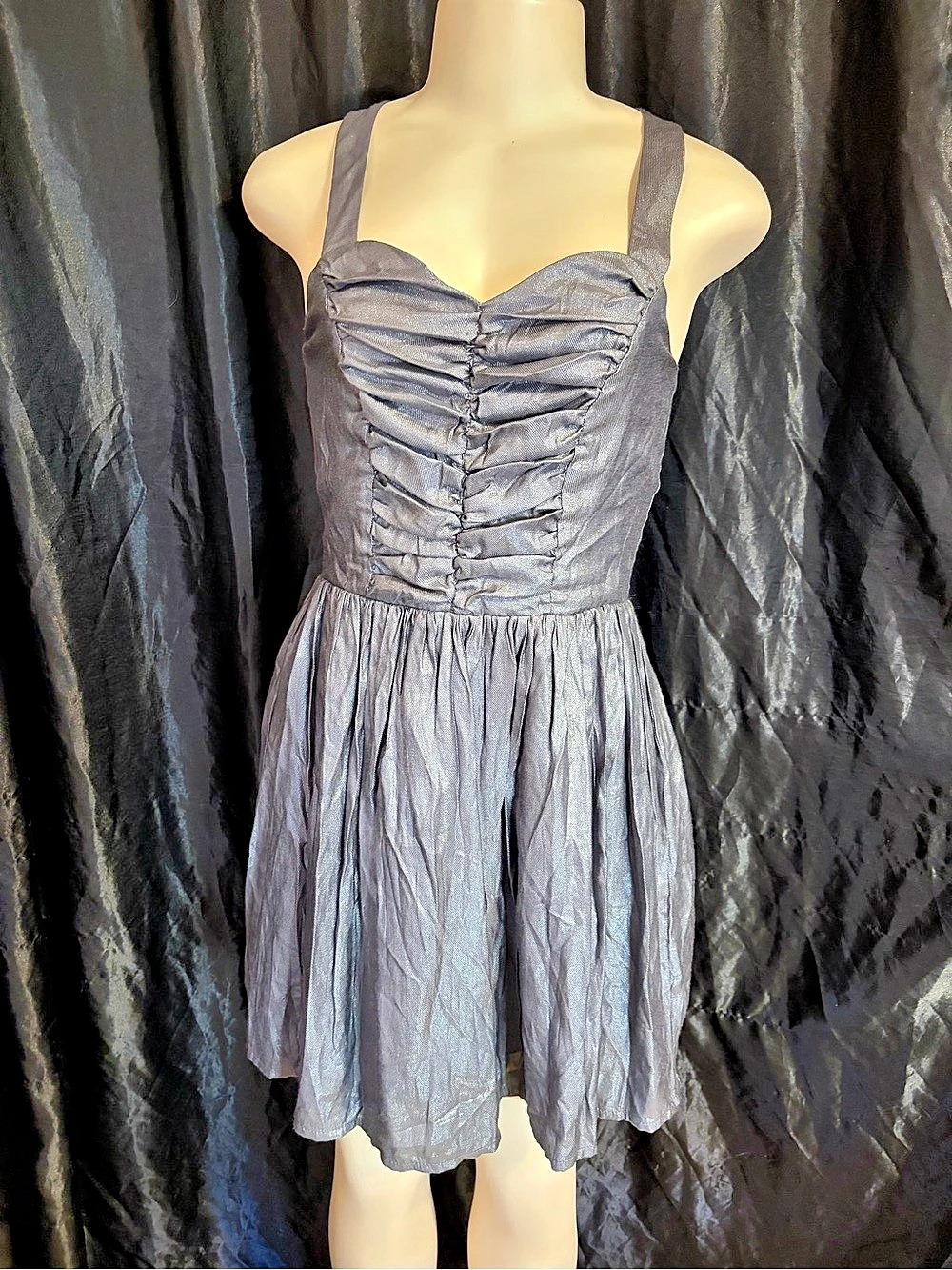 Charlotte Russe Ruched Mini Dress in Gray Size Small